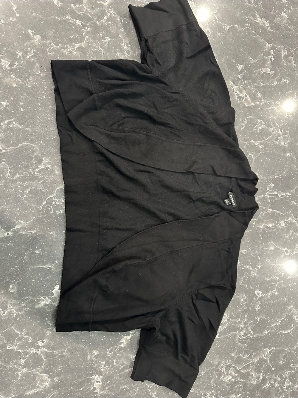 Torrid Black Cropped Open-Front sweater- size 4